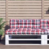 vidaXL Palettenkissen 120 x 40 x 12 cm rot kariert 1 St.