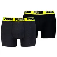 Puma Herren Unterhose Everyday Basic Boxers 2P 701226387-010 S - Dark Grey Melange/Yellow