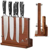 ENOKING Magnet-Messerblock Messerblock Magnetisch Akazienholz Acrylschilde 12 Messer