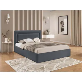 Mirjan24 Polsterbett Dunkelgrau, Textil, Rechteckig, 140x200 cm, Schlafzimmer, Betten, Polsterbetten