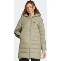adidas Daunenjacke ADIDAS SPORTSWEAR "W ESS 3S L D HP", Damen, Gr. L, grün (silber pebble), Obermaterial: 100% Polyester. Wattierung: 80% Entendaune, 20% Federn, Jacken Daunenjacke, Winterjacke Damen