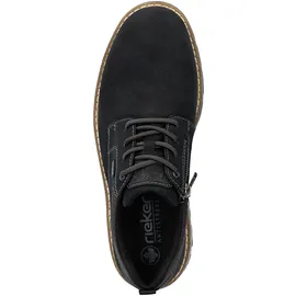 Rieker Schnürschuh RIEKER, Herren, Gr. 41, schwarz, Lederimitat, Textil, Schuhe Schnürschuh, Business Schnürer, Halbschuh, Casual Sneaker mit Innenreißverschluss
