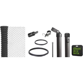 GAH Alberts Alberts Maschendrahtzaun zum Einbetonieren, anthrazit-metallic 100 cm, 25 m