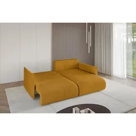 altdecor Ecksofa Cord 2-Sitzer Senfgelb