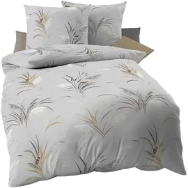 KAEPPEL Swing Floral Grau 135 x 200 cm + 80 x 80 cm
