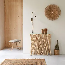Konsole aus Teak Treibholz Flur Wohnzimmer Tisch Beistelltisch Glas Glasplatte