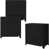 3er Set Büroschrank Aktenschrank Stahlschrank mit Regalfächer 75x40x80,5 cm