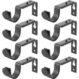 ZOFUN 8 Stück Gardinenstangen Halterung, Verstellbare Wandhalterung Gardinenstange Metall Gardinenstange Halterungen,Vorhangstange Halterung Schwarz Wandhalterung mit Schrauben für Gardinenstangen