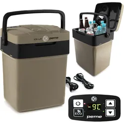 Elektrische Kühlbox Peme Ice-on 26L Tragbare Auto und Camping 12/230v braun|SCHWARZ 26 LITER