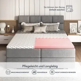 Fdm Matratzentopper VISCO MAX Matratze Topper 180x200 cm Härtegrad H1 Höhe ca. 8 cm thermoplastischer Schaum Allergiker Geeignet Öko-Tex Weiß