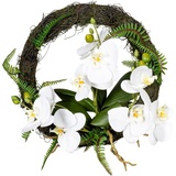 Creativ green Kunstkranz »Wandkranz Orchidee Phalaenopsis«, weiß
