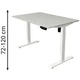 Kerkmann Move 1 elektrisch höhenverstellbarer Schreibtisch lichtgrau rechteckig, T-Fuß-Gestell weiß 120,0 x 80,0 cm