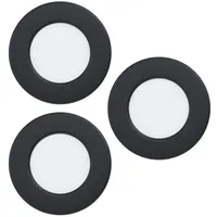 EGLO connect LED-Einbauleuchte Fueva 6-Z, schwarz, 3er-Set Smart-Home LED