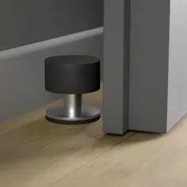 SOTech Türstopper HEKTOR Ø 40 mm H: 40 mm Edelstahl/schwarz Wandtürstopper Anschlagpuffer Türanschlagpuffer Anschlagschutz Türpuffer Türdämpfer selbstklebend