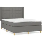 vidaXL Boxspringbett mit Matratze Dunkelgrau 140x200 cm Stoff1380083