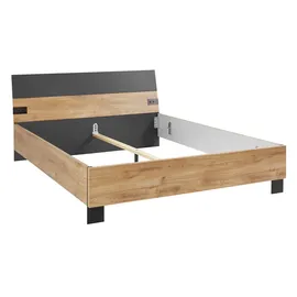 WIMEX Futonbett WIMEX "Malmö, Bett Made in Germany", grau (plankeneichefarben, graphit), B:168cm H:94cm L:210cm, Betten, Futonbett, im beliebten Industrial look, 3 Breiten zur Auswahl