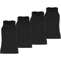Puma Herren Tank Top, 4er Pack - Basic, Unterhemd Rundhals, Single Jersey, einfarbig, Schwarz