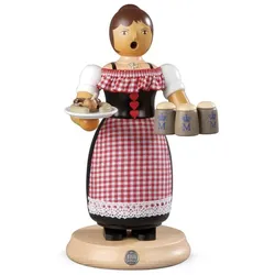 Müller Erzgebirge Räuchermann groß Oktoberfest Kellnerin 14 x 24 cm