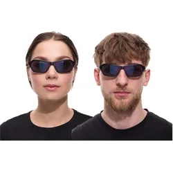 adidas Sonnenbrille für Damen und Herren Rechteckige-Brille verspiegelte Brille UVA & UVB Schutz Filterkategorie 2 Urlaubs-Brille EW3550 Schwarz/Violett - One-Size