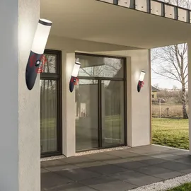 ETC Shop Außen Wand Leuchte App Sprachsteuerung Sensor Garten Lampe dimmbar im Set inkl. RGB LED Leuchtmittel