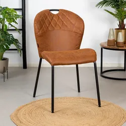 Bronx71 Esszimmerstuhl Fay cognac Eco-Leder stapelbar
