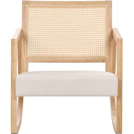 Beliani Schaukelsessel LEIDY Holz 0 x 0 x 0 cm Beige/Braun