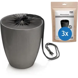 Reer Pflanzenschutznetz 3 Stück für Blumentöpfe bis 30 cm Durchmesser schwarz