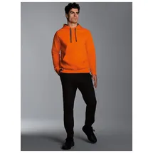 TRIGEMA Jogginganzug "TRIGEMA Jogginganzug aus Biobaumwolle", Herren, Gr. M, orange (mandarine), 75% Baumwolle (Biobaumwolle kbA), 25% Baumwolle (recycelt), casual, Sportanzüge