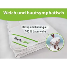 franknatur Topper Unterbett Baumwolle 90 x 200 cm weiß
