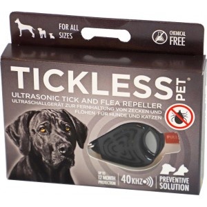 TickLess vlooien- en teken preventie voor honden en katten  Zwart