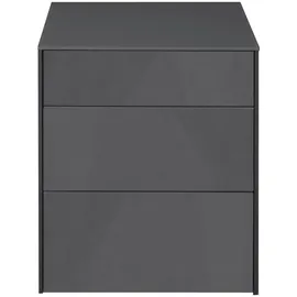 Harper Mäusbacher Imola, Kommode Holzwerkstoff/Glas 52x63x42 cm - Anthrazit, matt lack