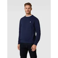 Sweatshirt mit Logo-Stitching, Blau, XXL