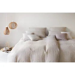 Bettwäsche ELEGANTE "Cozy", beige (cozy), B/L: 135cm x 200cm, , Halbleinen, B/L: 80cm x 80cm, Halbleinen, Obermaterial: 50% Baumwolle, 50% Leinen, Bettwäsche, angenehmes Hautgefühl