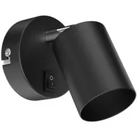 Ledscom.de Wandleuchte WAIKA, Schalter, schwarz matt, rund, 1x GU10