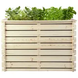 MEGA HOLZ Hochbeet PLANTO 117x59x77 (BxTxH) aus Natürlicher Kiefer, - Gartenbeet cm Holz Naturbelassen Pflanzkasten