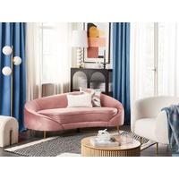 3-Sitzer Sofa Samtstoff pastellrosa / gold SAVAR