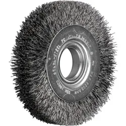 Rundbürste breit ungezopft RBU Ø100x20xvariable Bohrung Stahl-Draht-Ø0,30 Schleifbock
