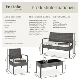 Tectake Sparta Set 4-tlg. grau
