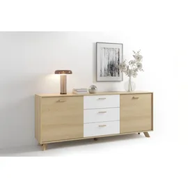 byLIVING Bastian 180 x 72,5 x 36,5 cm Eiche Bianco / Weiß