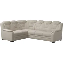 Ecksofa COTTA "Marcus L-Form", beige, B:263cm H:99cm T:211cm, 100% Polyester, Sofas, Bequemes Ecksofa in klassischem Design mit hoher Rückenlehne