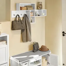 SoBuy Wandgarderobe FHK17 Weiß