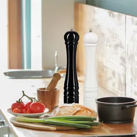 Relaxdays Salz- und Pfeffermühlen-Set weiß/schwarz 30,0 cm 2-tlg.