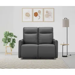 2-Sitzer DOREL HOME "Lugo, Kinosofa mit Reclinerfunktion in Kunstleder und Webstoff", grau, B:126cm H:102cm T:86cm, Sofas, mit manueller Relaxfunktion in beiden Sitzen