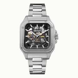INGERSOLL -  THE OLLIE - silber - schwarz-skelettiert - silber / 42 MM