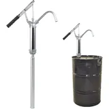 BlingBin Ölabsaugpumpe Ölfaßpumpe mit Hebel Handpumpe Hebelpumpe Fasspumpe 20L/min (1-tlg), 20L/min silberfarben