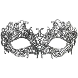 Venezianische Spitzen-Augenmaske Silber