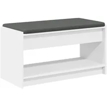 vidaXL Flurbank mit Kissen mit Regal mit Speicher 83 x 38 x 45 cm Weiß