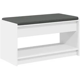 vidaXL Flurbank mit Kissen mit Regal mit Speicher 83 x 38 x 45 cm Weiß