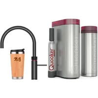 »QUOOKER FUSION ROUND Festauslauf Schwarz VAQ PRO3 mit CUBE 2 *Der Wasserhahn, der alles kann! (3FRBLKCUBE)« (2-St) 100°C Kochendwasserhahn mit ... - Schwarz