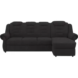 Ecksofa HOME AFFAIRE "Boston L-Form", schwarz, B:262cm H:102cm T:165cm, 100% Polyester, Sofas, Gemütliches Ecksofa mit hoher Rückenlehne in klassischem Design